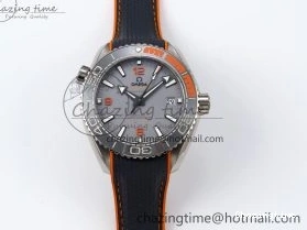 0415 Comfortable Planet Ocean 43.5mm SS VSF 1:1 Best Edition Black Orange Bezel Gray Dial on Nylon Strap A8900 Super Clone V 7730